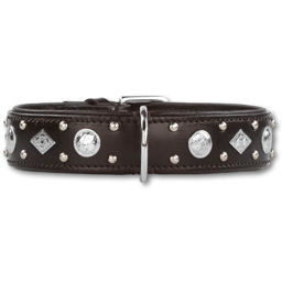 Hundhalsband i svart läder Royal Tough